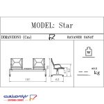صندلی اداری انتظار دو نفره